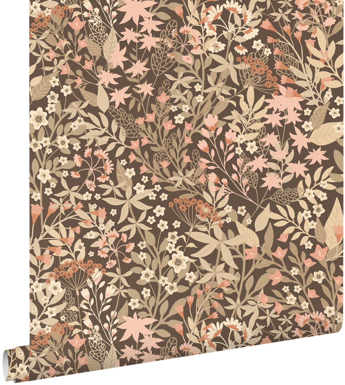 TAPETE Feldblumen 50 x 900 cm - Braun, Papier (50/900cm) - ESTAhome