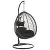 HÄNGESESSEL mit Gestell PE Rattan schwarz 97 cm Tollo - Schwarz, Kunststoff (106/199/97cm) - Beliani