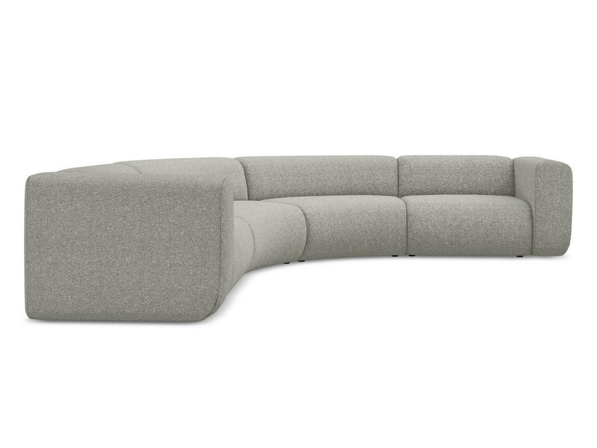 ECKSOFA Strukturstoff Stoff Grau - Hellgrau/Schwarz, Kunststoff/Textil (318/318cm) - Makamii