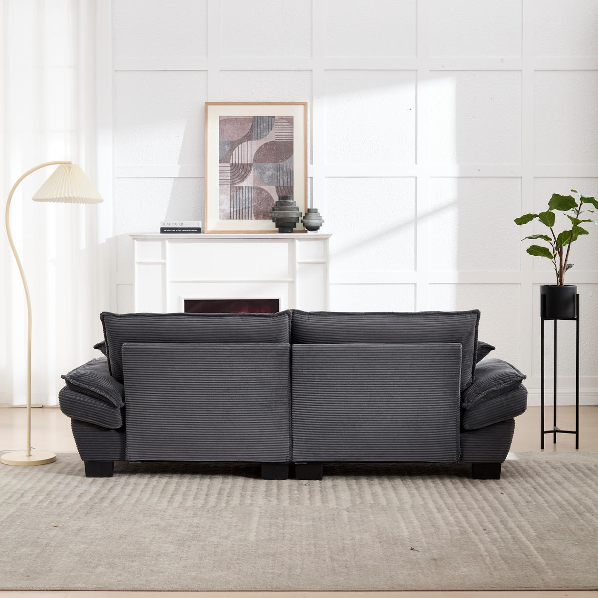 SOFA 2-Sitzer 224/81/81 cm Dunkelgrau - Dunkelgrau, Textil (81/81/224cm)