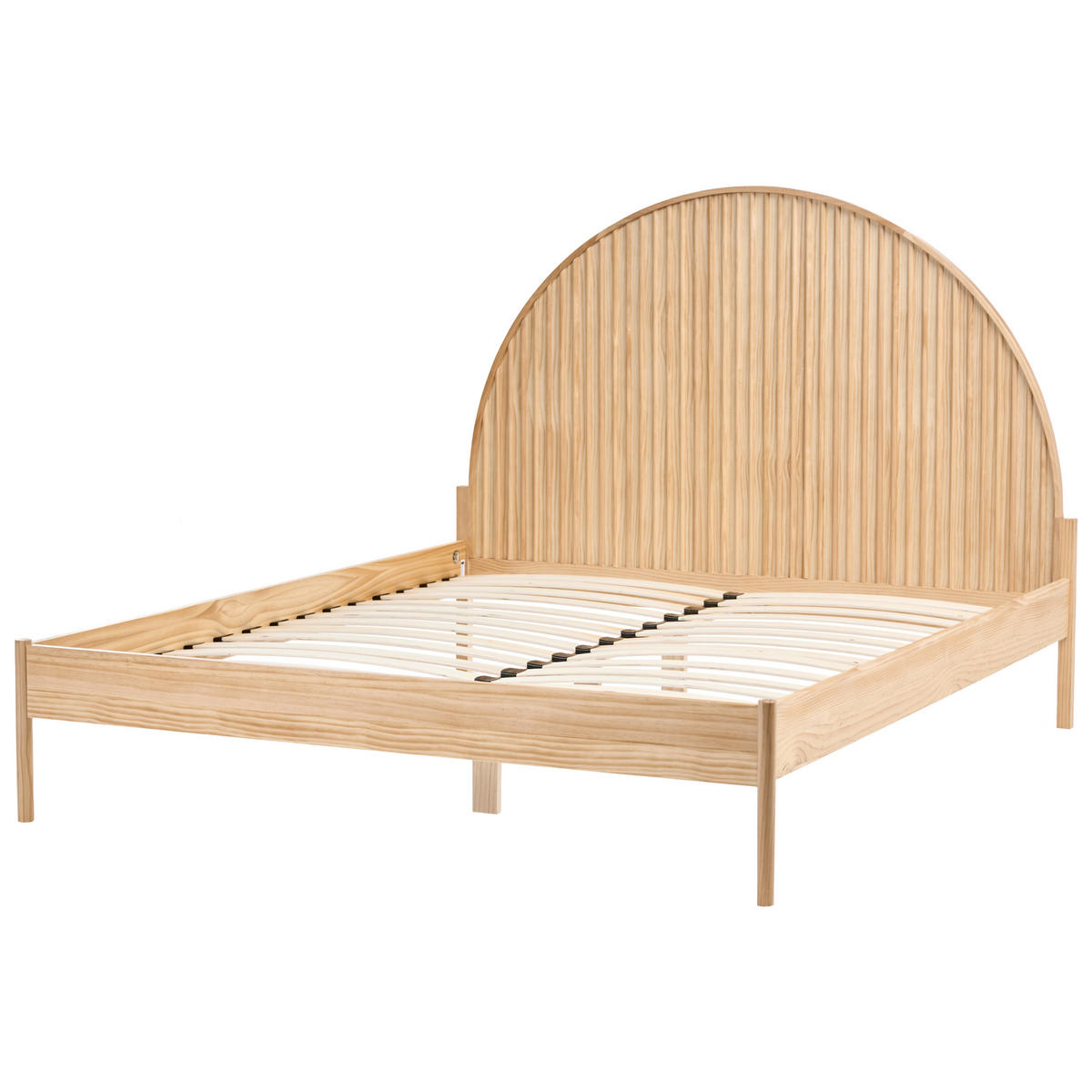 BETT mit Lattenrost 160/200 cm Kiefernholz Hellbraun Mascortel - Hellbraun, Holz (160/200cm) - Beliani