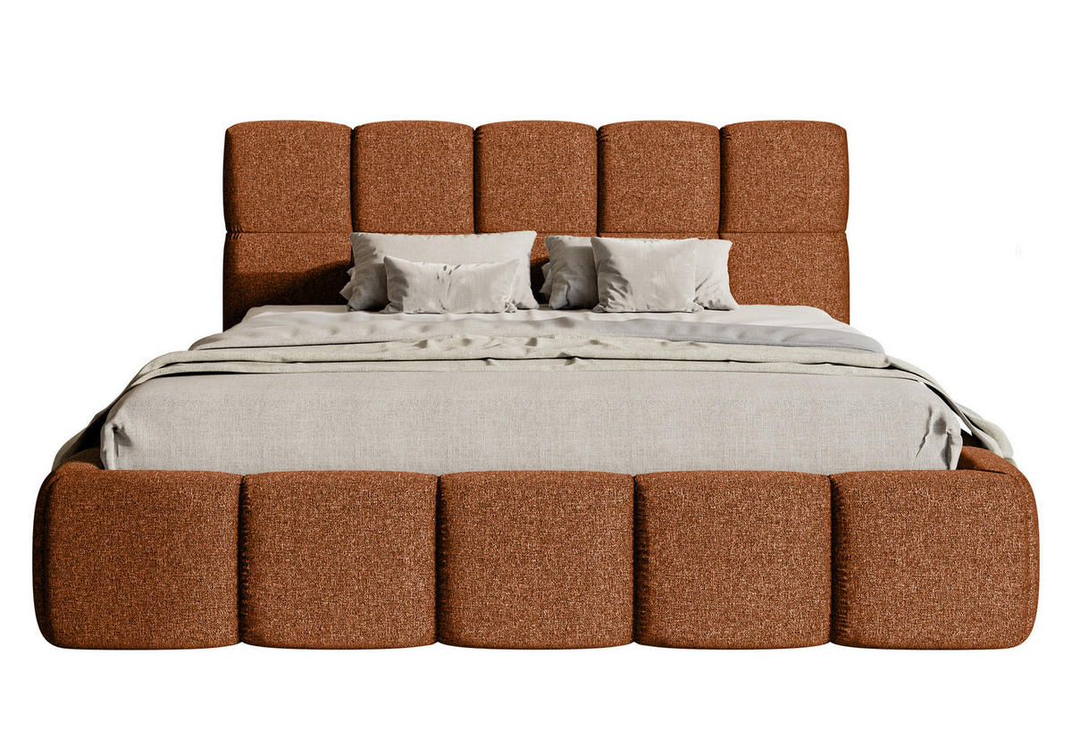 POLSTERBETT Cloudy Kupferbraun Chenille mit Bettkasten 180 cm - Kupferfarben, Textil (180/200cm) - Selsey