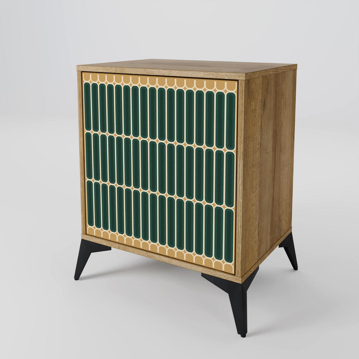 SIDEBOARD ILUSION GATE, Eichefarben, 57,5x42x57,5 cm, Ohne Füße - Eichefarben/Multicolor, Holzwerkstoff (57.5/57.5/42cm) - SpaceRebels