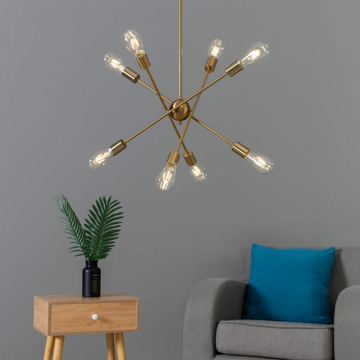 HÄNGELEUCHTE Sagitta, Messing, 60cm - Goldfarben, Metall (60/60/60cm) - KOSILUM