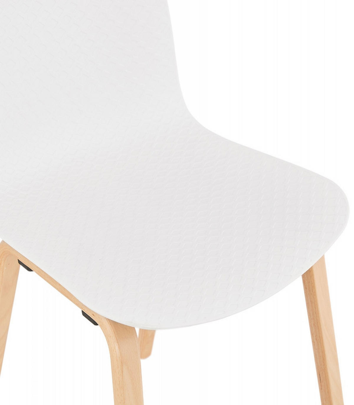 DESIGNERSTUHL Kunststoffsitz Holzgestell, Weiß-Beige 44,5x52,5x81 cm - Beige/Weiß, Holz/Kunststoff (45/81/53cm) - KADIMA DESIGN