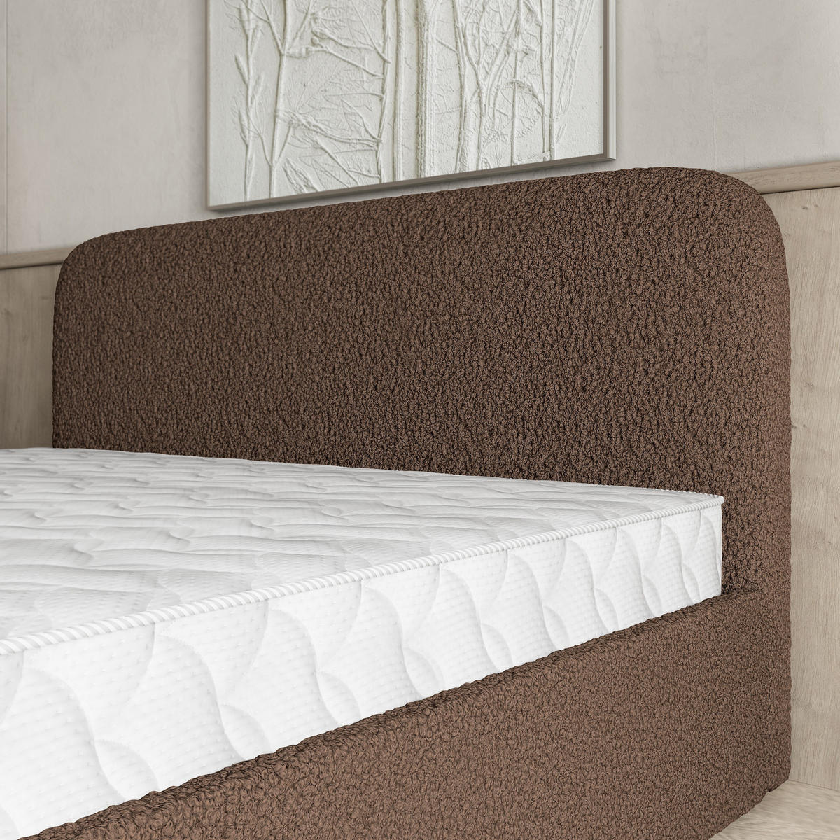 POLSTERBETT RENIVE 160x200 cm mit Bettkästen - Braun - Braun, Holz (160/200cm) - MASSENO