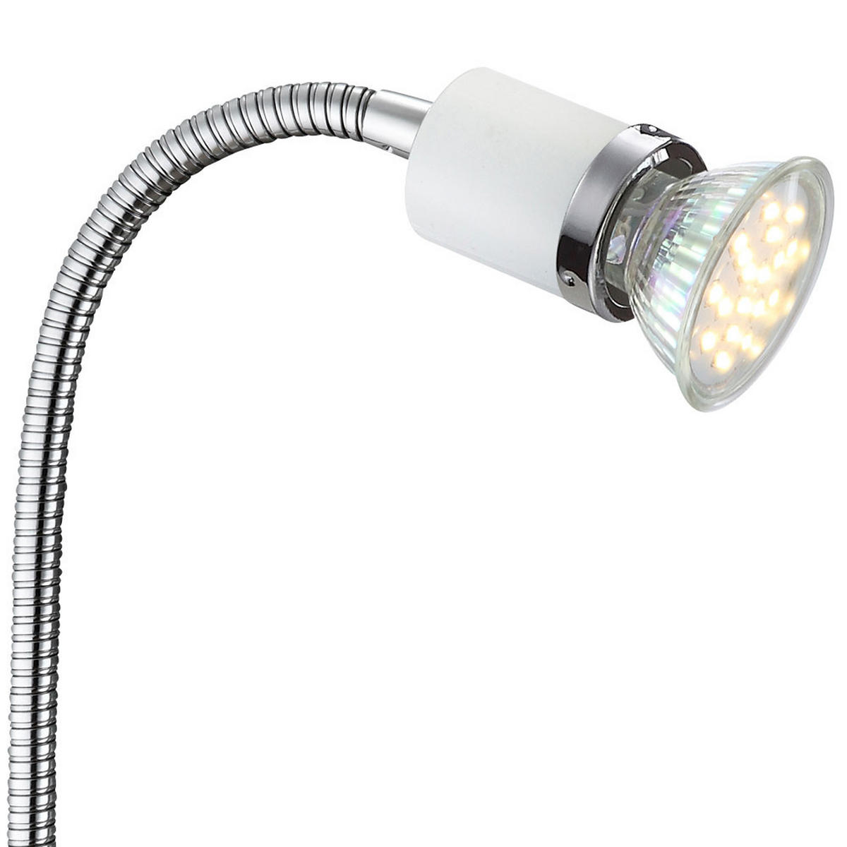 LED KLEMMLEUCHTE Fina Chrom Silber - Silberfarben, Metall (20/20/37cm) - Globo Lighting