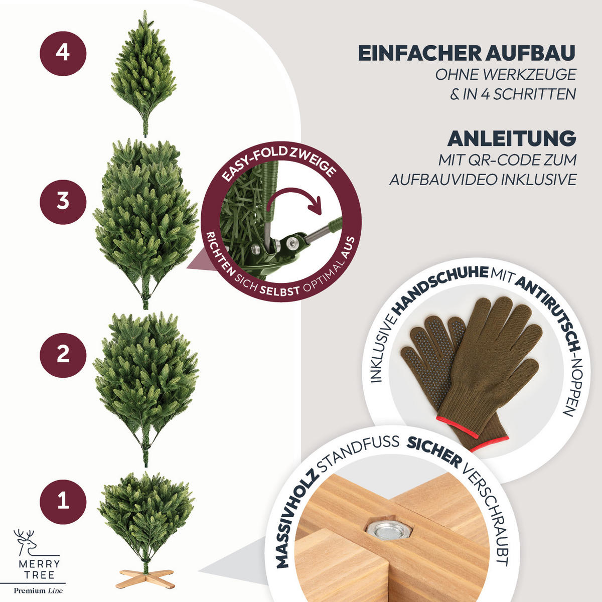 WEIHNACHTSBAUM mit PE-Spritzguss-Nadeln, 240 cm - Grün, Kunststoff (240cm) - Merry Tree