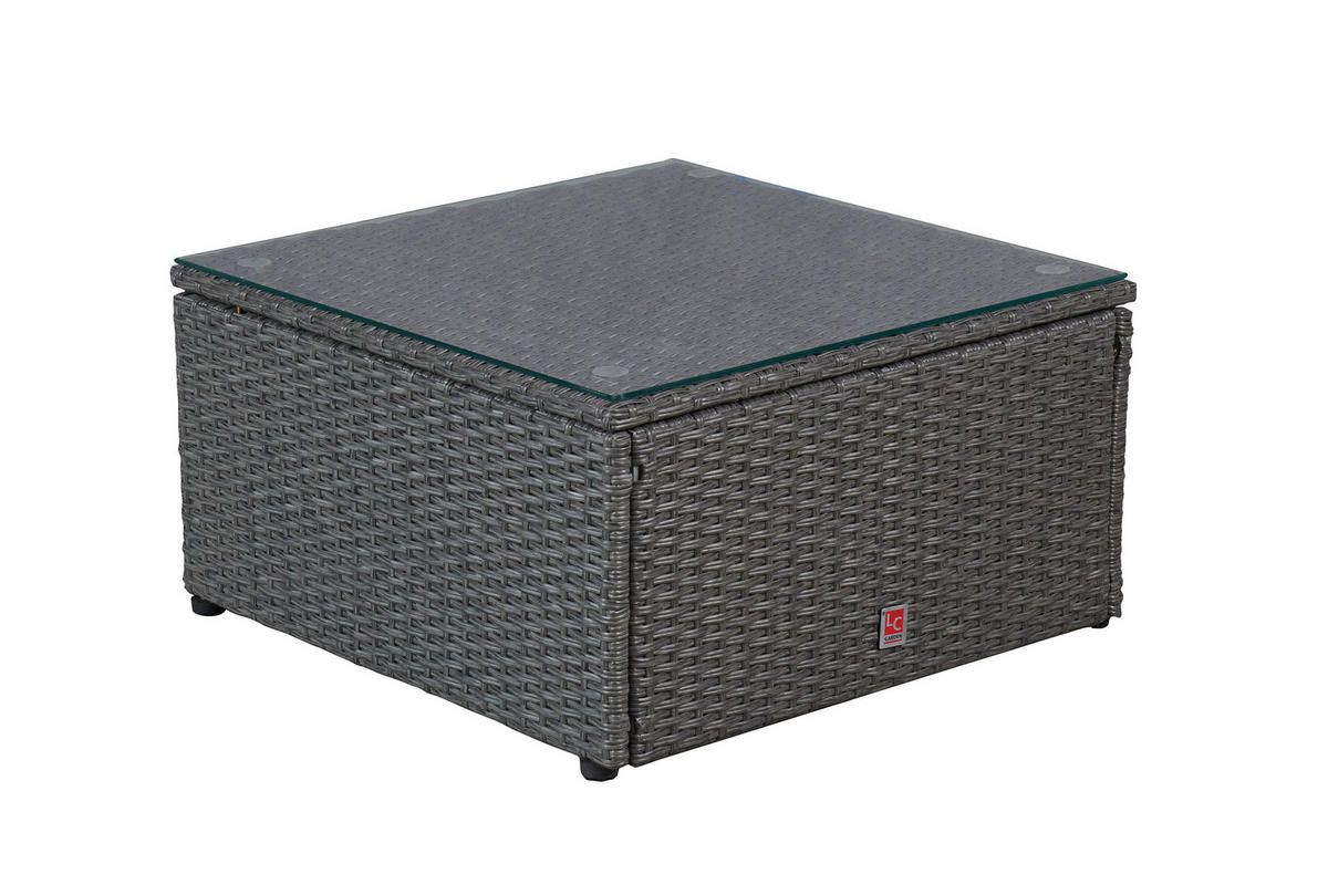 LOUNGESET Manila, Polyrattan, Grau - Grau, Kunststoff/Metall - dasmöbelwerk