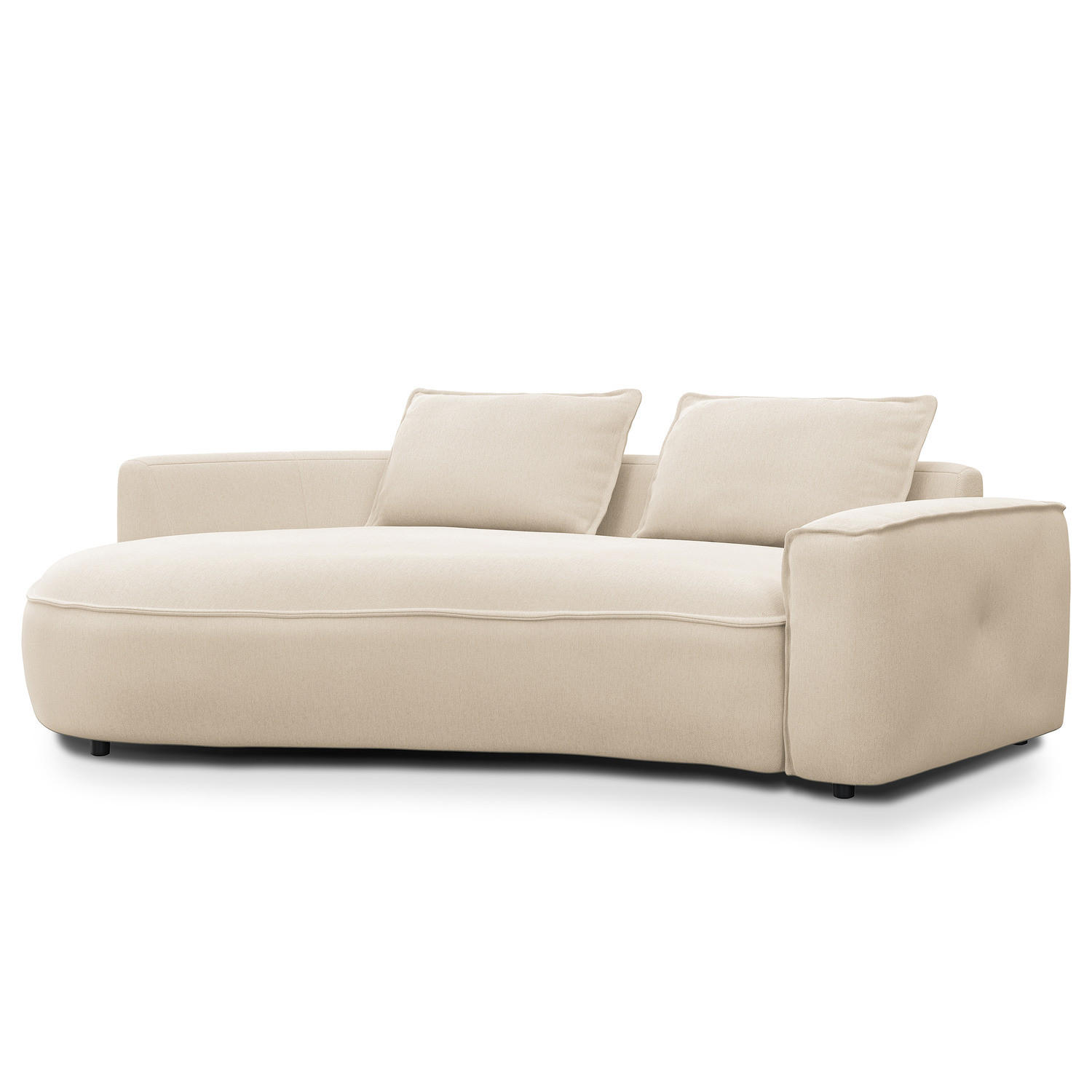 2,5-SITZER SOFA - Beige/Schwarz, Kunststoff/Textil (217/82/146cm) - home24