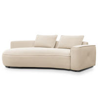 2,5-SITZER SOFA - Beige/Schwarz, Kunststoff/Textil (217/82/146cm) - home24