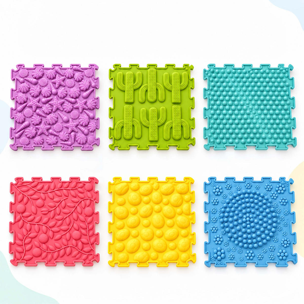PODLOŽKY Barevné senzorické 6-dílná sada silikon - různobarevná, plast (24.5/24.5cm) - Relaxdays