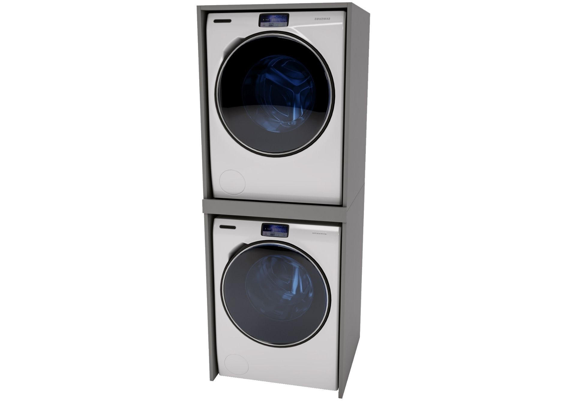 WASCHMASCHINENSCHRANK für Waschmaschine & Wäschetrockner Beige 66/180/51cm Grey 66x180x51cm - Dunkelgrau, Holzwerkstoff (66/180/51cm) - CraftPAK