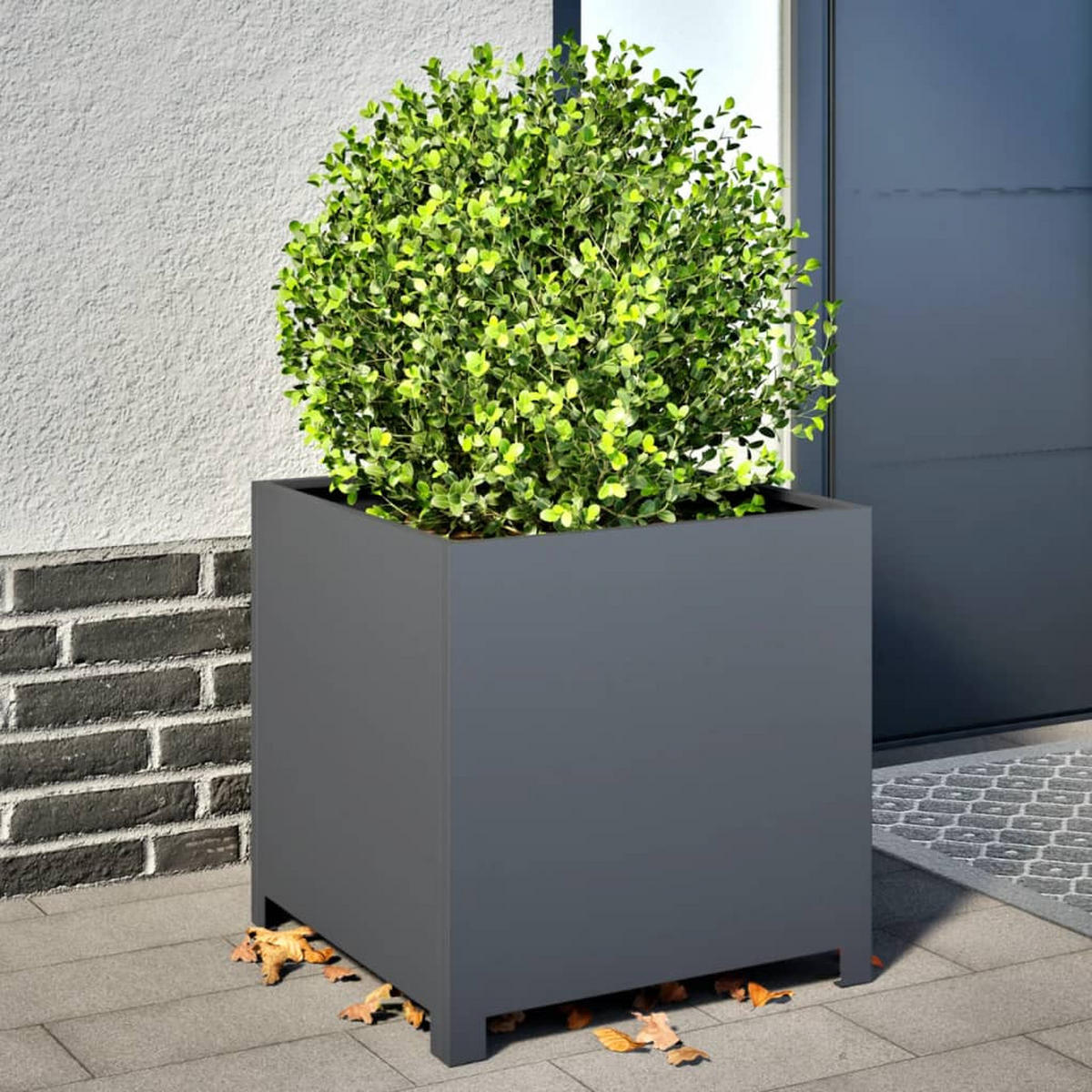 PFLANZKÜBEL Anthrazit 50/50/50 Cm Stahl - Anthrazit, Metall (50/50/50cm) - vidaXL