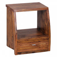 NACHTTISCH – Massivholz, Schublade & Ablage, Landhausstil - Braun, Holz/Metall (45/53/40cm) - KADIMA DESIGN