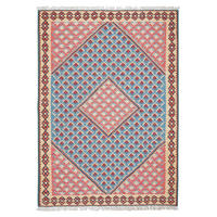 HANDWEBTEPPICH Senneh Kelim Blau 148/105 cm Schurwolle - Blau, Textil (105/148cm) - Looma