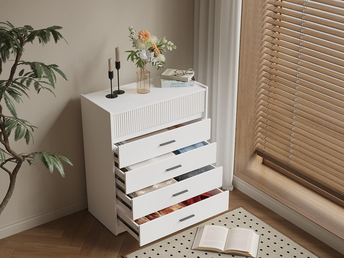 KOMMODE in 74/90/40cm-DG1 - Weiß, Holzwerkstoff/Metall (40/90/74cm) - HOMAVO