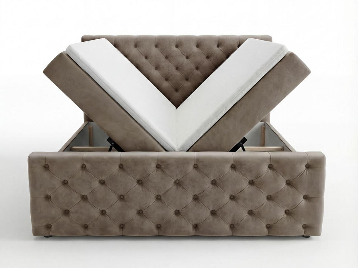 BOXBETT Montego 180x200 Braun - Braun, Holz/Textil (180/200cm) - Graingold