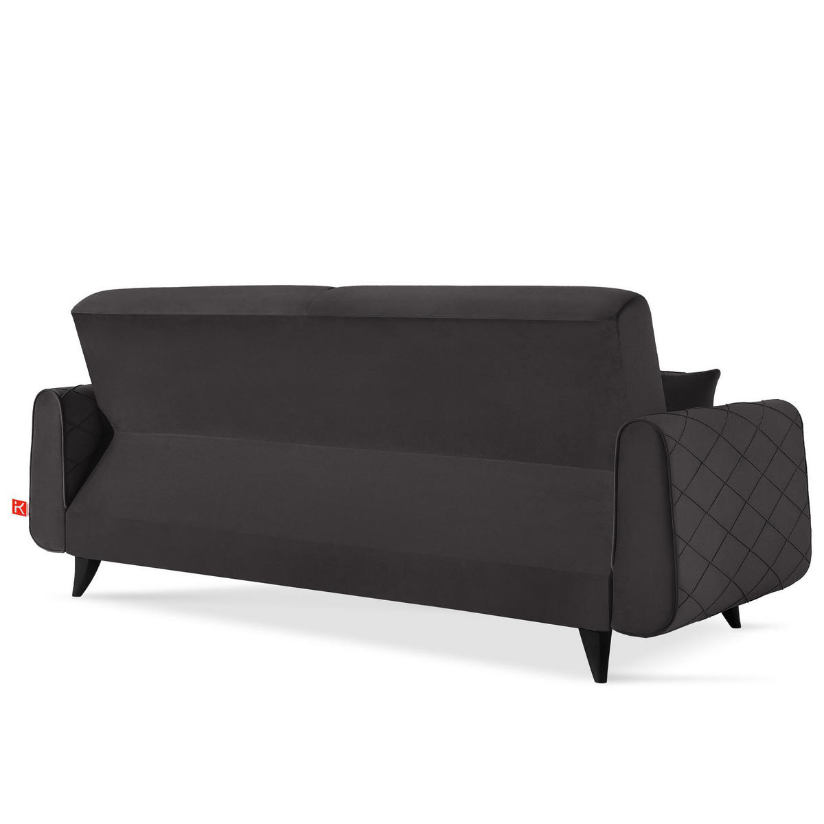 3-SITZER-SOFA GUSTAVO III Sofa 3 Velours, Graphitfarben - Graphitfarben, Holz/Holzwerkstoff (230/98/98cm) - KONSIMO®