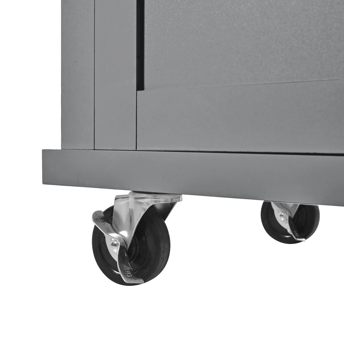 KÜCHENINSEL 112x46.2-76.2x92.7 cm Grau mit Ausziehplatte & Mülleimer-Fach - Grau, Holzwerkstoff (112/92.7/76.2cm) - Modfu