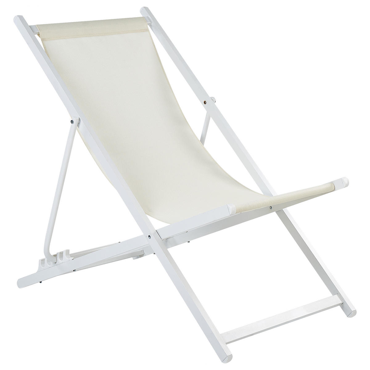 GARTENSTUHL Beige Locri II - Beige/Weiß, Metall (60/79/95cm) - Beliani