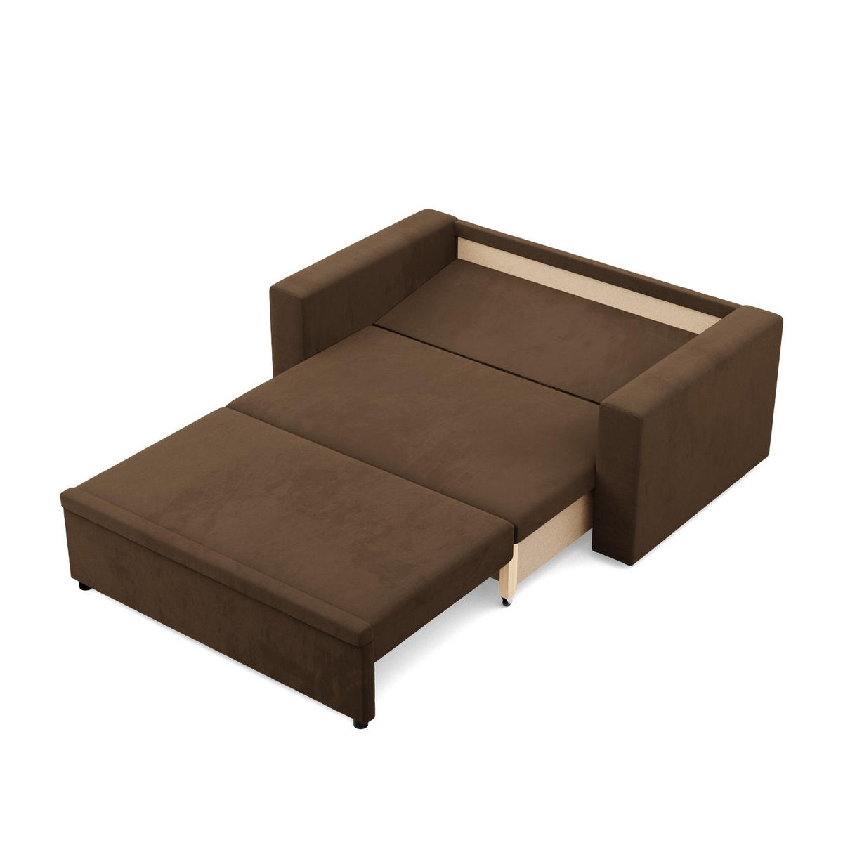 SOFA 2-SITZER MIT SCHLAFFUNKTION NEO, Dunkelbraun - Mokka, Textil (148/90/87cm) - Mebligo