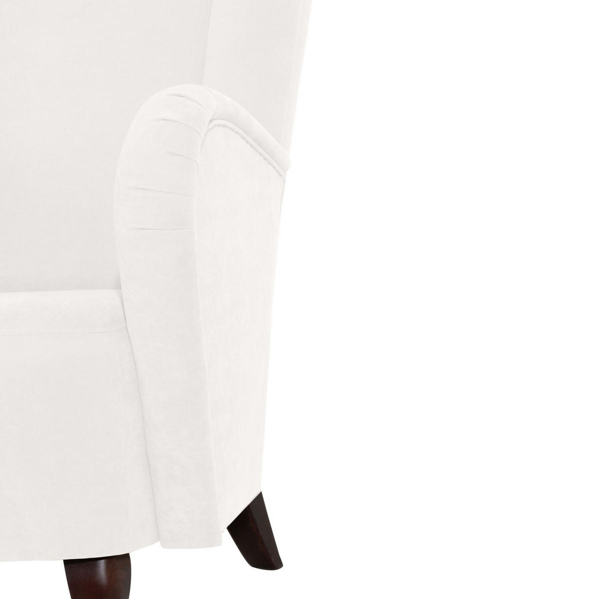 HOCHLEHNSESSEL Kailey Bezug Velourstoff Buche nussbaum dunkel / creme - Weiß, Kunststoff (96/122/89cm) - 58aufmkessel