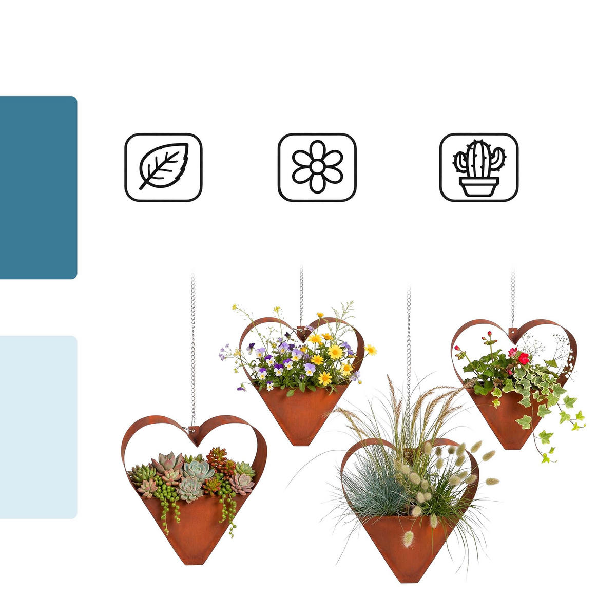 GARTENDEKO - Braun, Metall (27cm) - Relaxdays