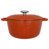 KASSEROLLE Bratpfanne Fontestic Gusseisen Rost Ø 24 cm / 4,6 Liter - Emailliert - Orange, Keramik (1/2/12cm) - Cosy & Trendy