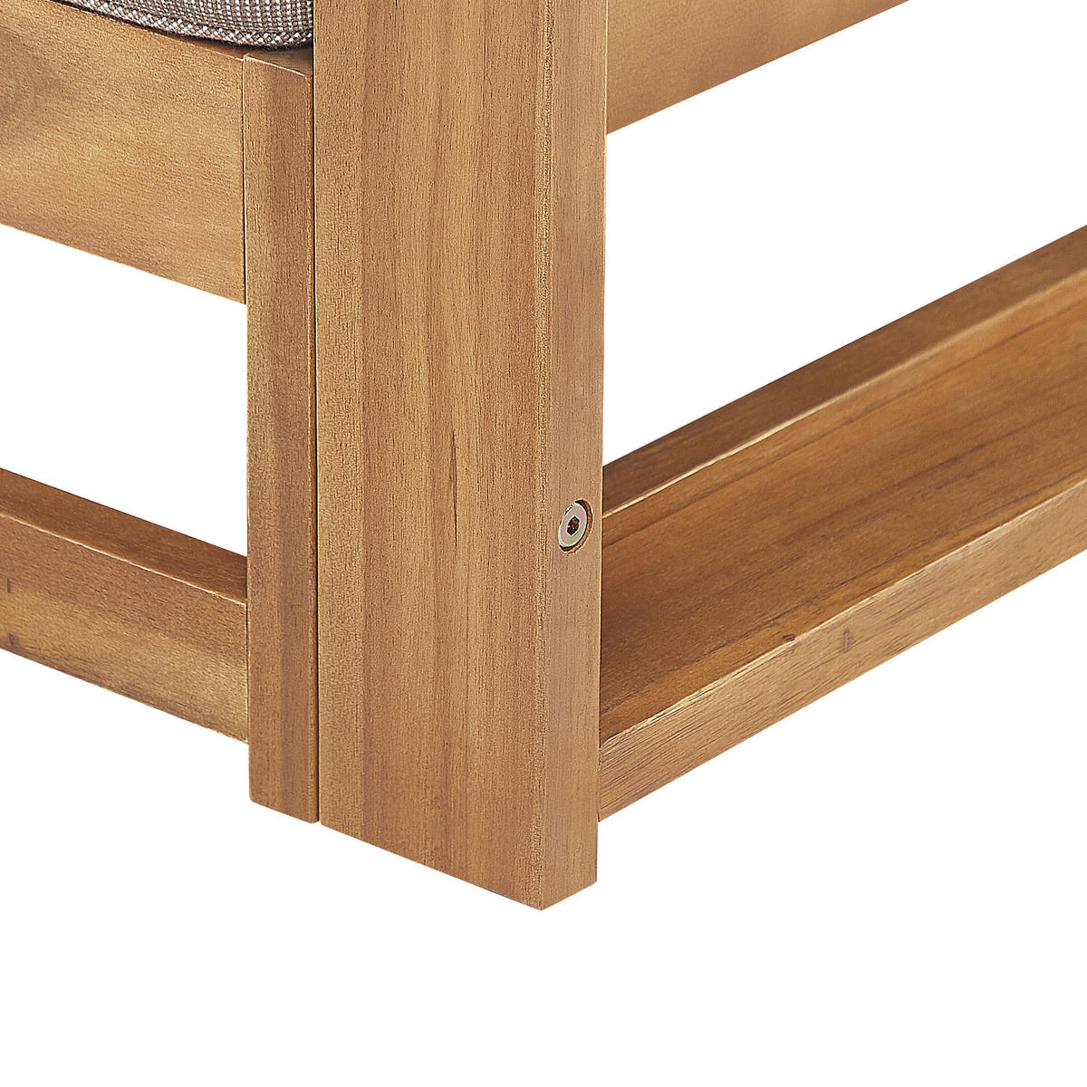 GARTENSOFA 2-Sitzer zertifiziertes Akazienholz hellbraun Auflagen taupe Trani - Hellbraun/Beige, Holz (150/72/75cm) - Beliani