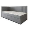 BOXBETT ARIS 100x200 cm mit Matratze und Topper, H2+H3 - Grau - Grau, Holz (100/200cm) - MASSENO