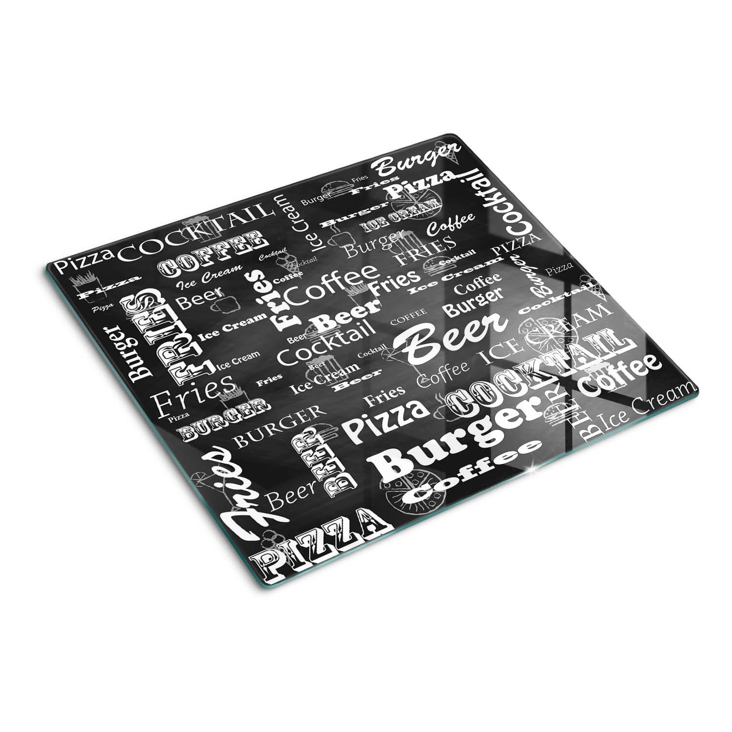 GLASPLATTE 60x52 cm Speisekarte des Restaurants - Schwarz, Glas (60/0.4/52cm) - TULUP