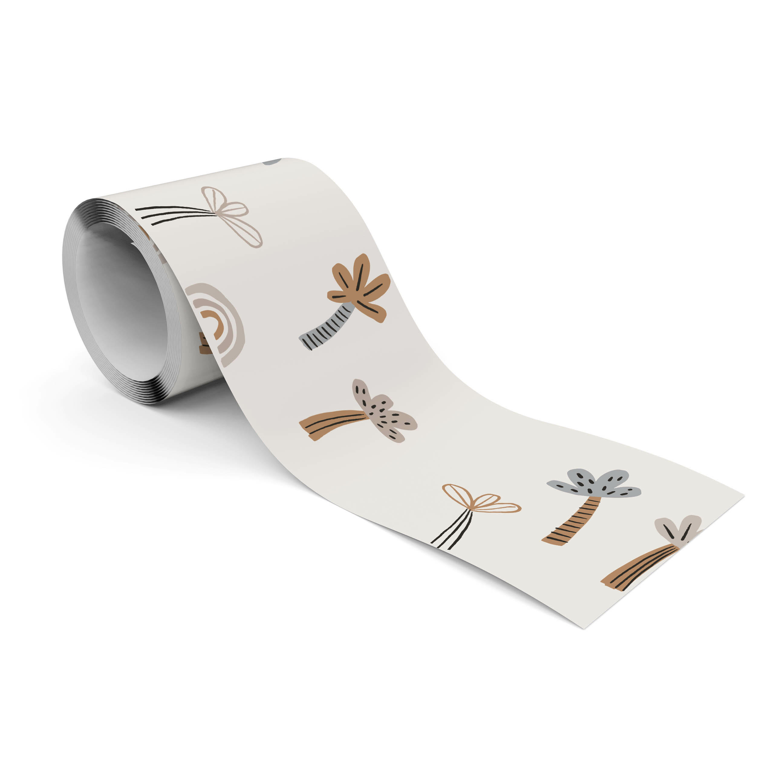 TAPETENBORDÜRE selbstklebend BÄUME Palmen Regenbogen Boho Stil - Beige/Braun, Papier (10/300/300cm) - Muralo