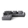 ECKSOFA modular links Bloom aus Samt dunkelgrau 4 Sitzplätze - Dunkelgrau, Textil (310/316cm) - Micadoni