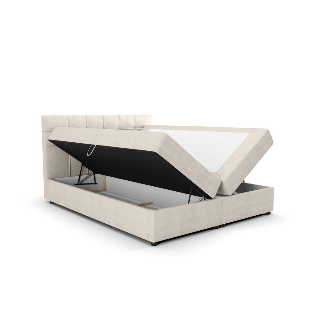 Thumbnail - Bedante Boxbett, Ecru, Textil, 200x200 cm, Schlafzimmer, Betten, Boxspringbetten