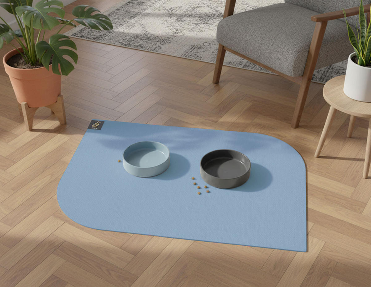 NAPFUNTERLAGE, Öko-Tex, Blattform Hellblau 60 x 90 cm - Hellblau, Textil (90/60cm) - SANOZOO