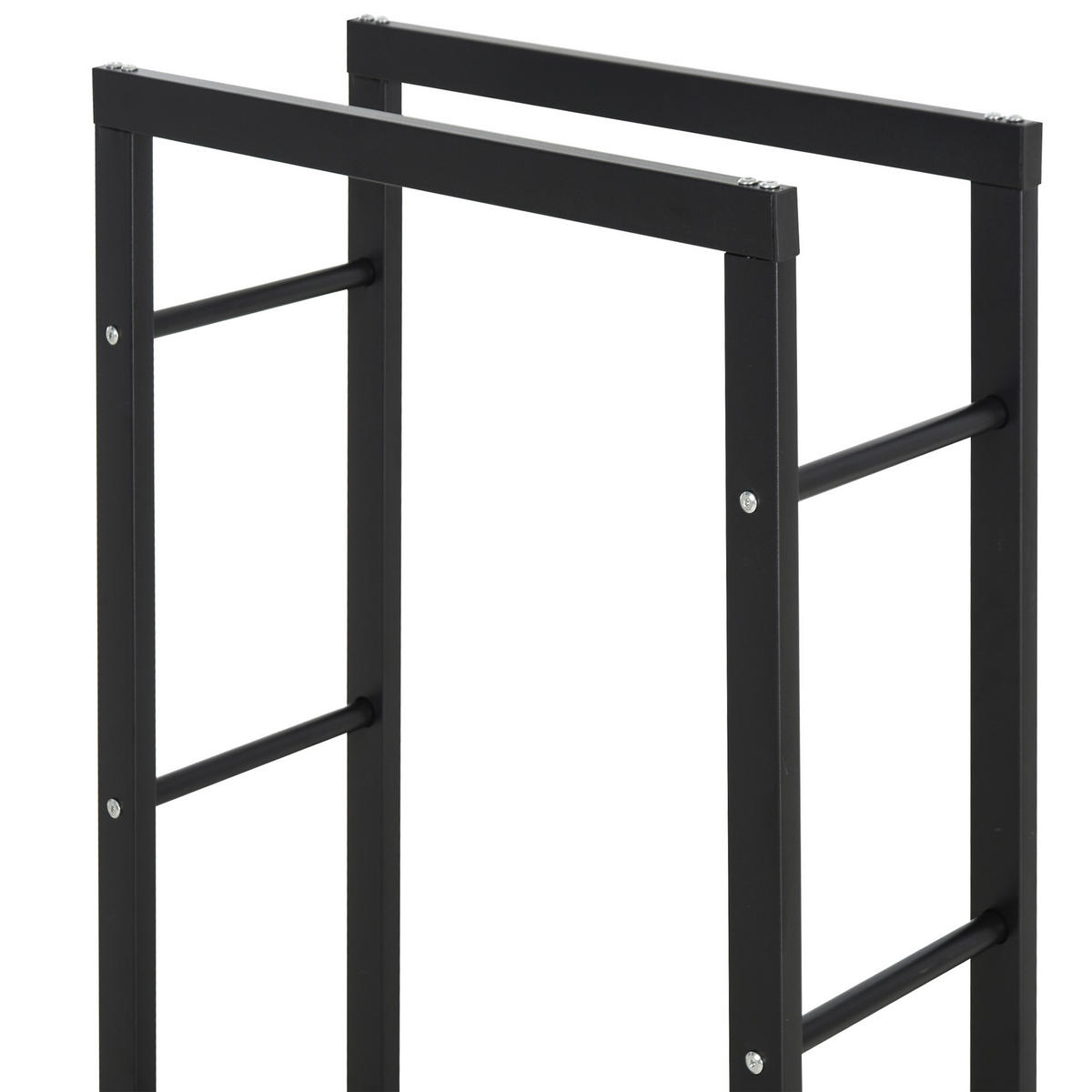 KAMINHOLZREGAL DE-18348 100 kg belastbar, 150 cm hoch Schwarz - Schwarz, Metall (25/150/60cm) - ComfortXL