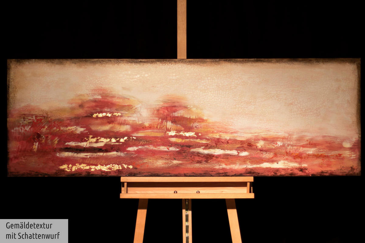 ACRYLBILD HANDGEMALT 150/50 cm - Rot, Holz/Textil (150/50cm) - KUNSTLOFT