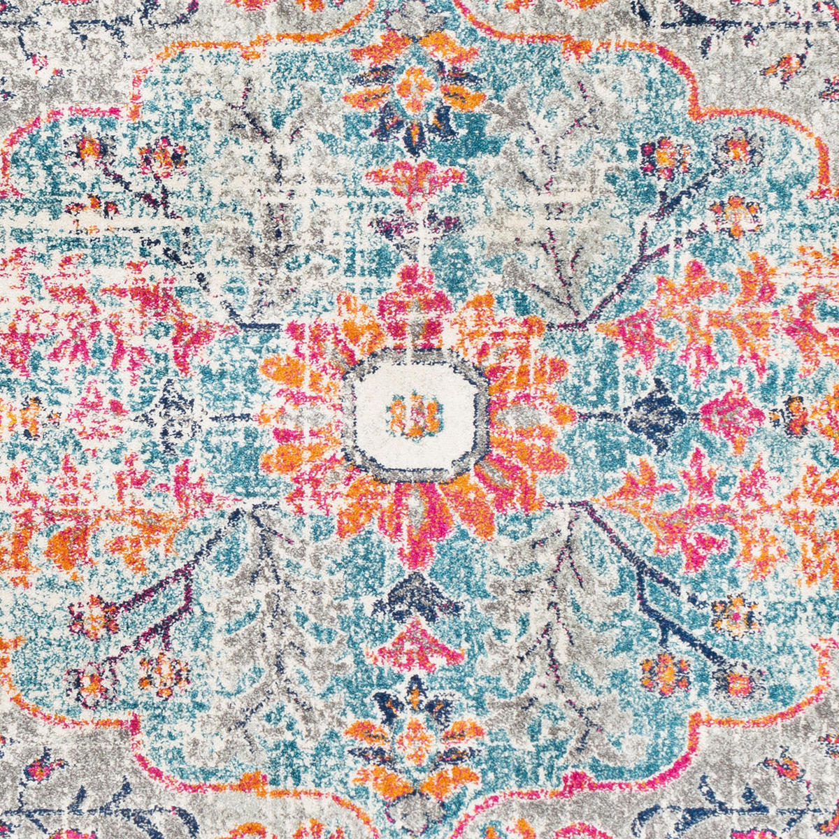 VINTAGE-TEPPICH 80/220 cm Mehrfarbig - Blaugrau, Naturmaterialien/Textil (80/220cm) - LIVABLISS