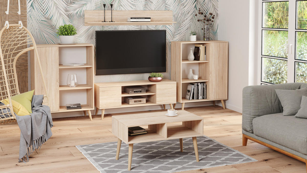 LOWBOARD Focus - Sonoma Eiche, Holzwerkstoff (40/50/155cm) - RAUMHIRSCH FURNITURE