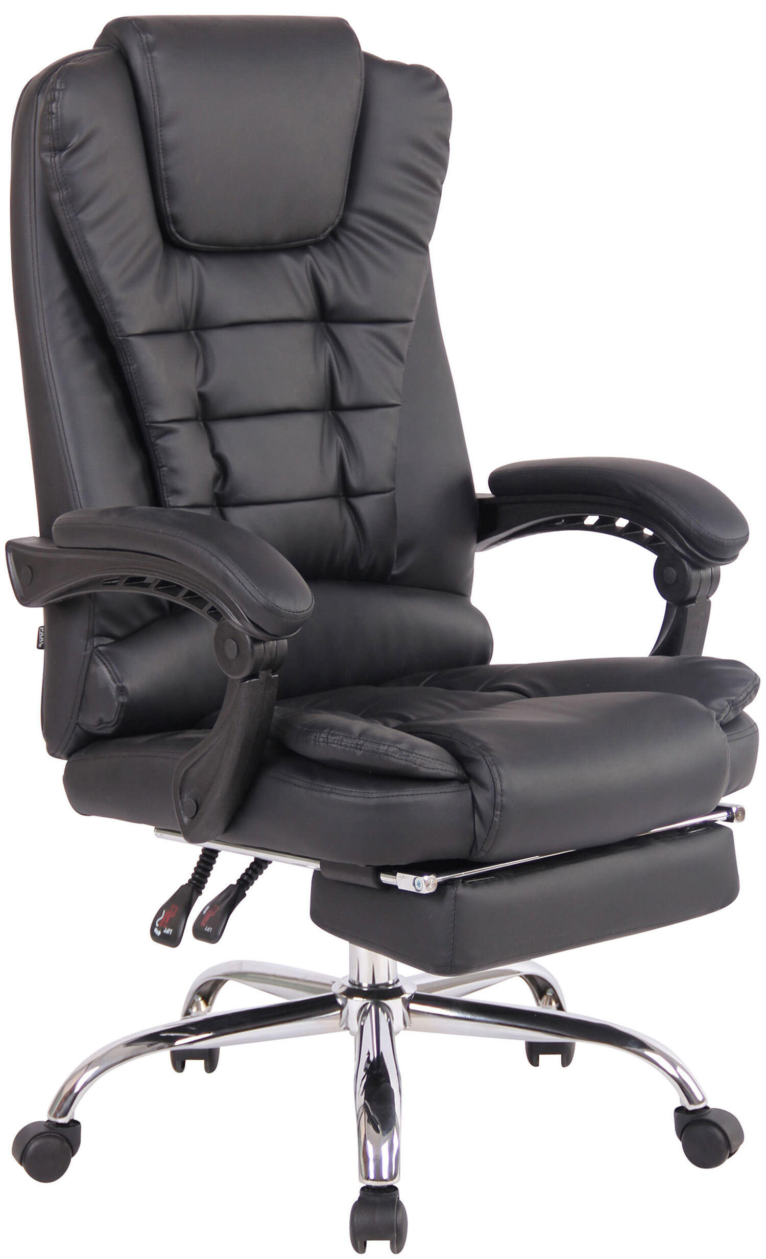 BÜROSTUHL Onix, Kunstleder Schwarz - Schwarz, Textil/Metall (67/125/68cm) - TPFLiving