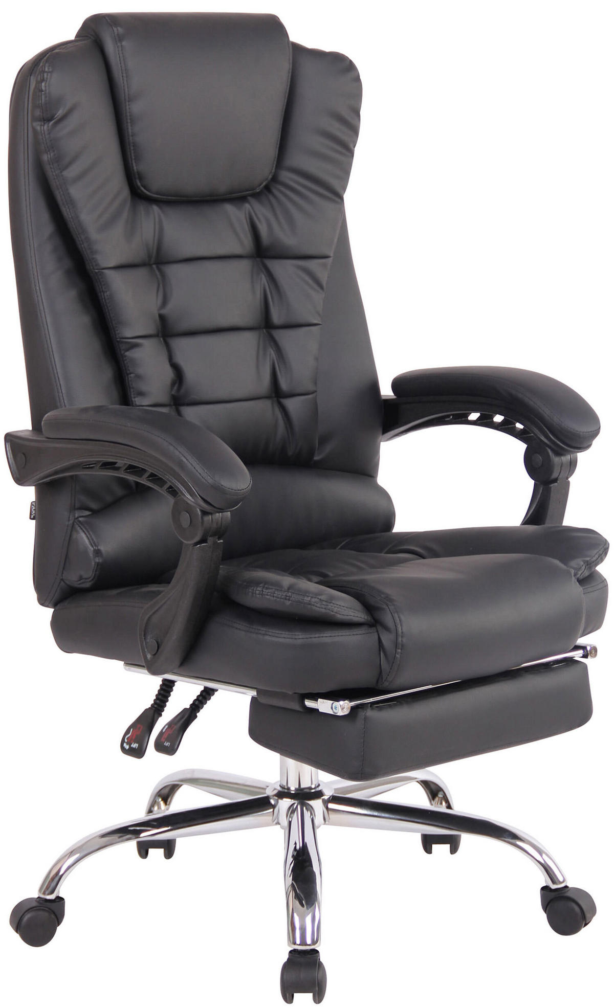 BÜROSTUHL Onix, Kunstleder Schwarz - Schwarz, Textil/Metall (67/125/68cm) - TPFLiving