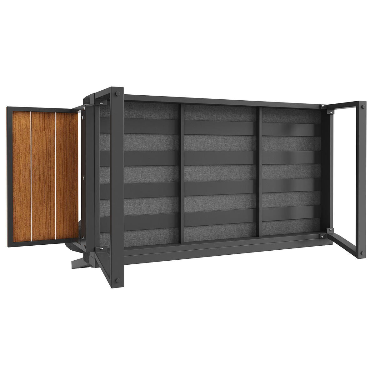 LOUNGEGARNITUR aus Eisen 110x62x75cm Grau mit 10 cm Polsternc - Grau, Metall - Modfu