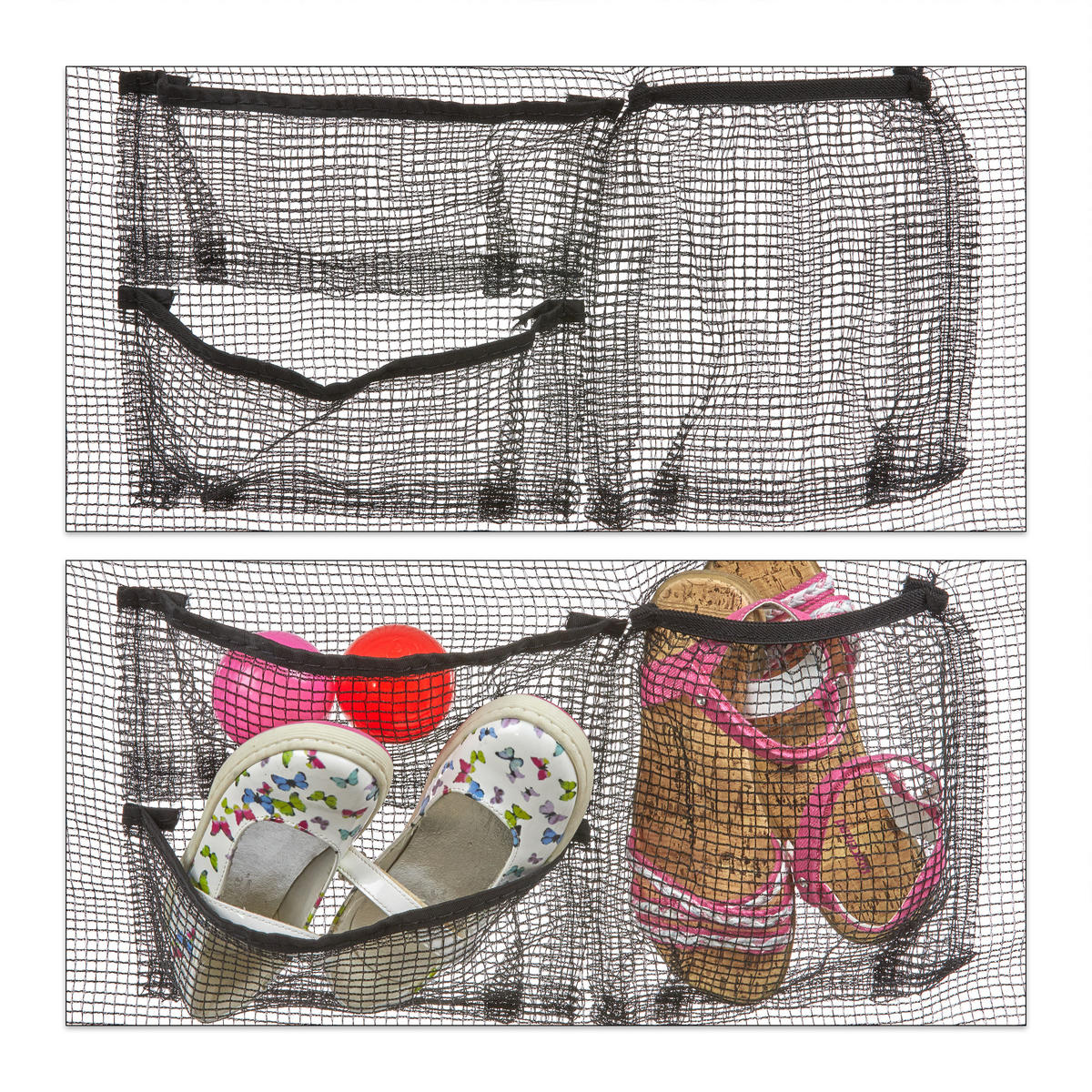 RÁMOVÁ síť - černá, plast (246/40/0.2cm) - Relaxdays