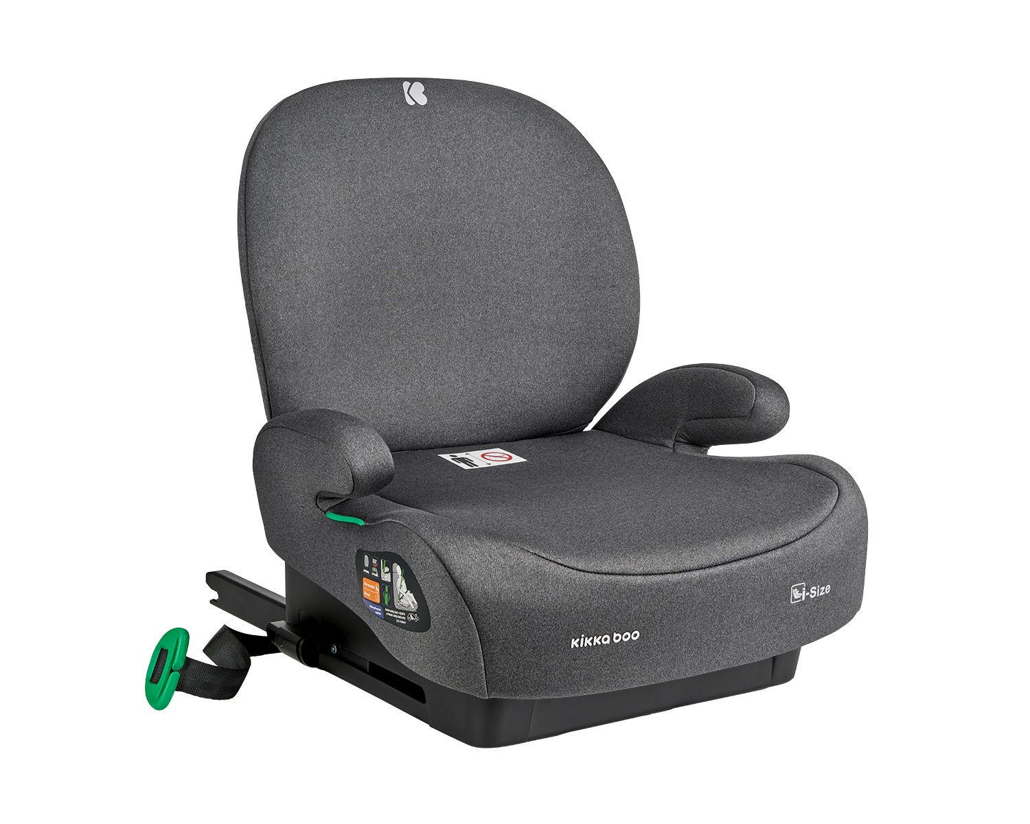 SITZERHÖHUNG i-Boost dunkelgrau i-Size (125-150cm) ISOFIX Rückenlehne - Grau, Kunststoff (44/36/41cm) - Kikka boo