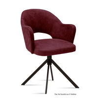 ARMLEHNSTUHL (6er-Set) Dunja 59x87x61 Schwarz/Marsala - Brombeere/Schwarz, Kunststoff (61/87/59cm) - 58aufmkessel