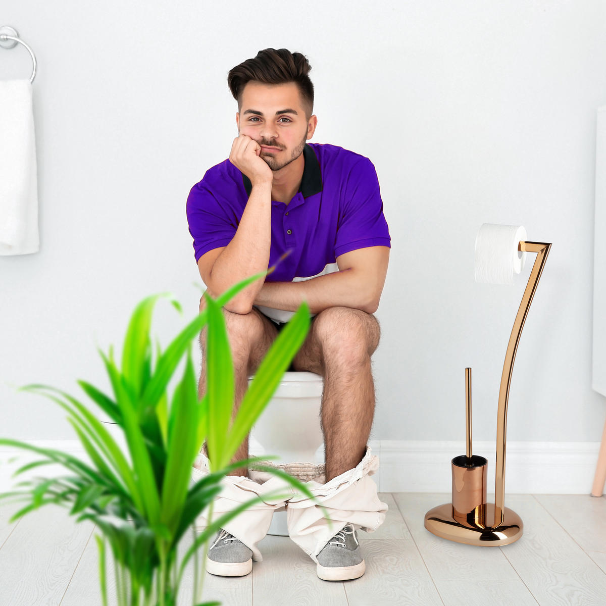 STAND WC - Kupferfarben, Metall (21/75/26cm) - Relaxdays