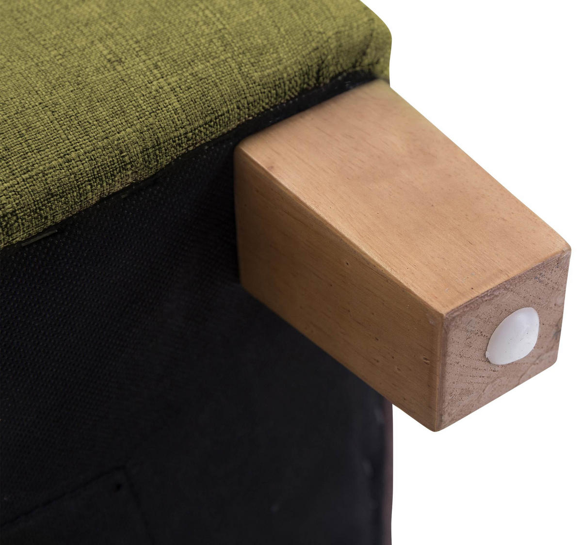 SITZWÜRFEL eckig 45/45/46 cm Stoff grün - Naturfarben/Grün, Holz/Textil (45/46/45cm) - CLP