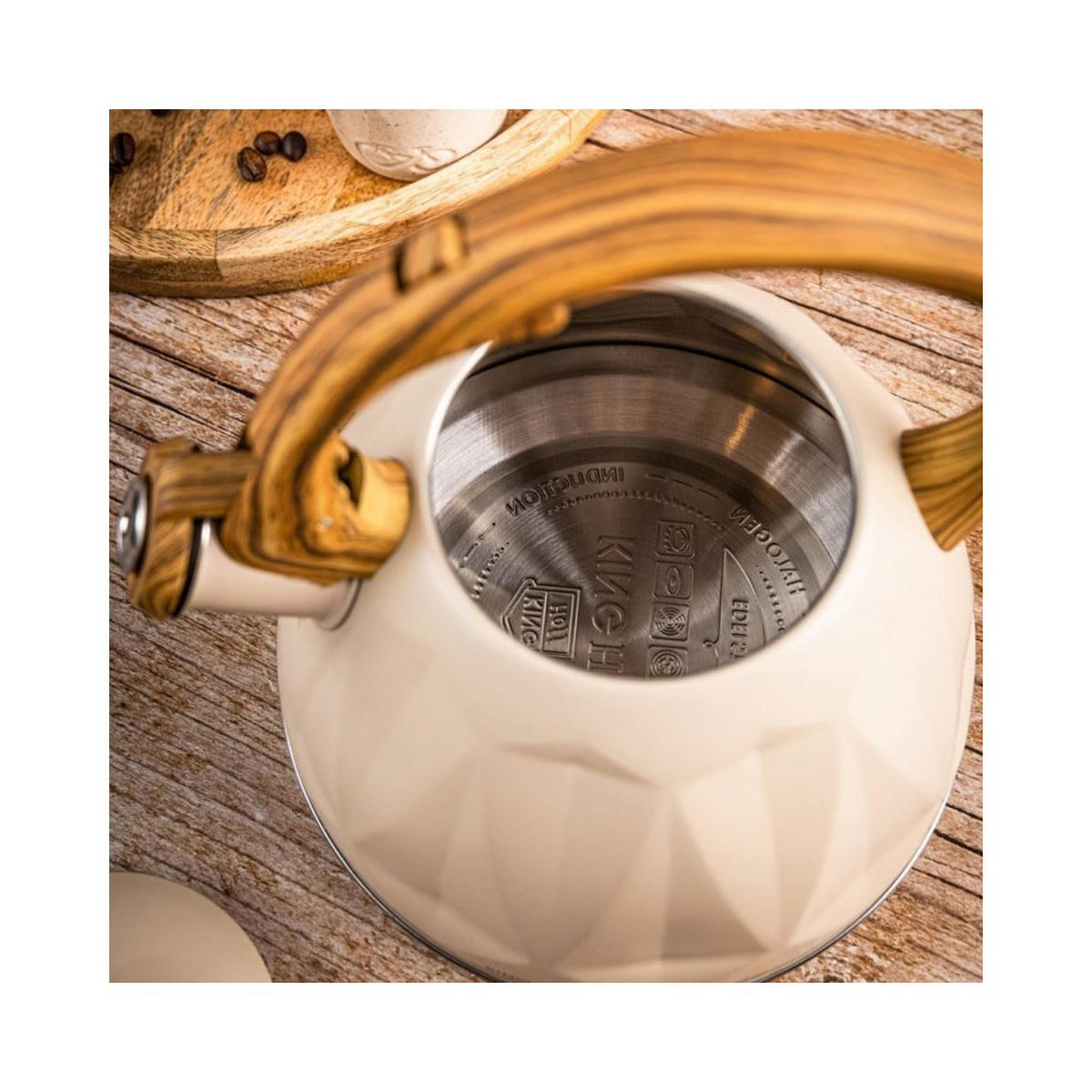 WASSERKESSEL Beige 20.5/18.5/22 cm 64460 - Beige, Metall (20.5cm) - Kinghoff 