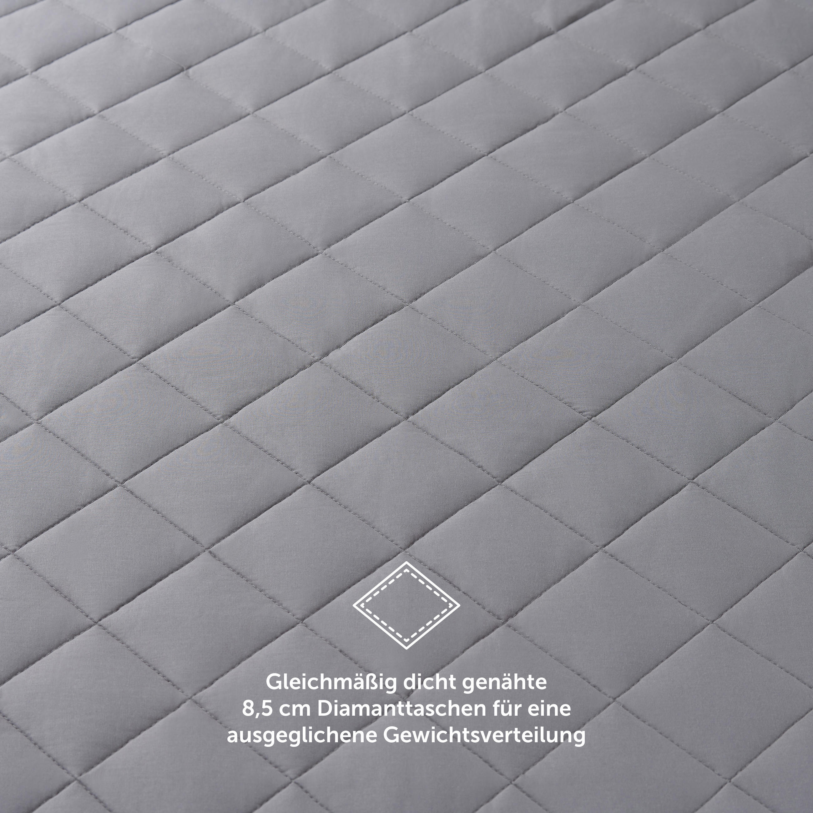 Thumbnail - Blumtal Gewichtsdecke, Grau, Textil, Füllung: Glasperlen, Rechteckig, 135x200 cm, Reach, Schlaftextilien, Bettdecken